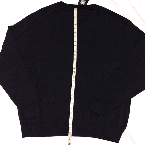 Men's PGA Tour XXL Argile V Neck Long Sleeve Sweater Black Gray Cream - Picture 8 of 8